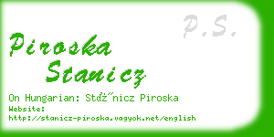 piroska stanicz business card